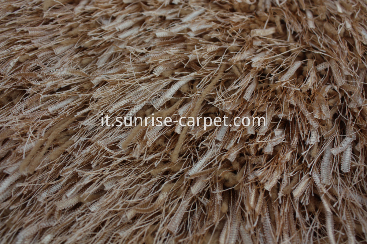 polyester shaggy with strip and elistic yarn 